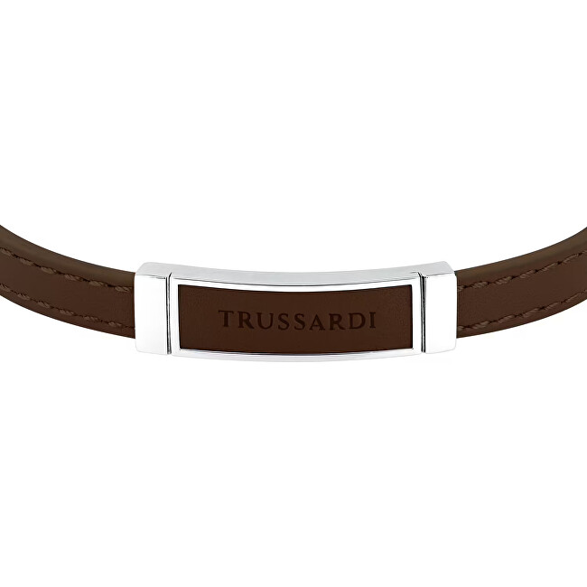 Trussardi Hnědý kožený náramek pro muže T-Leather TJAXZ06