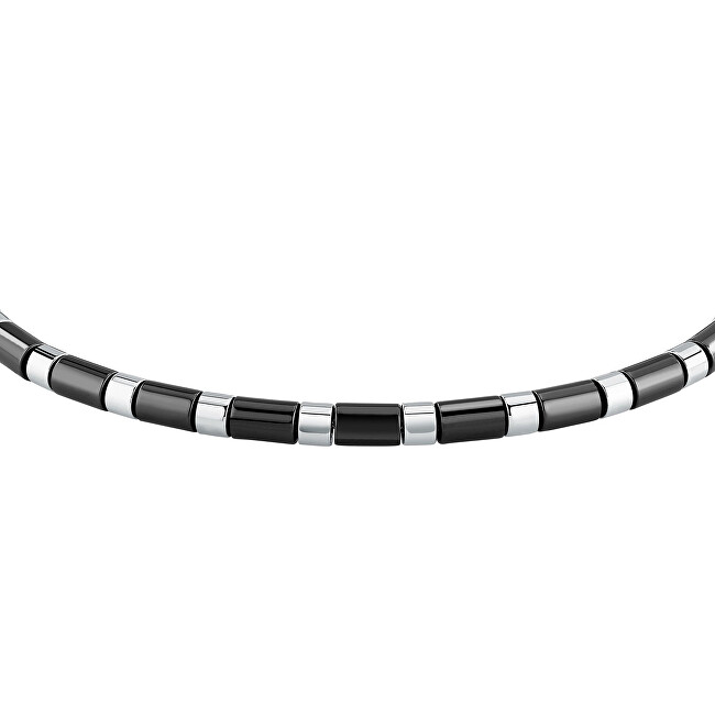 Trussardi Korálkový náramok z čiernej keramiky a ocele T-Ceramic TJAXE09 čierna, strieborná