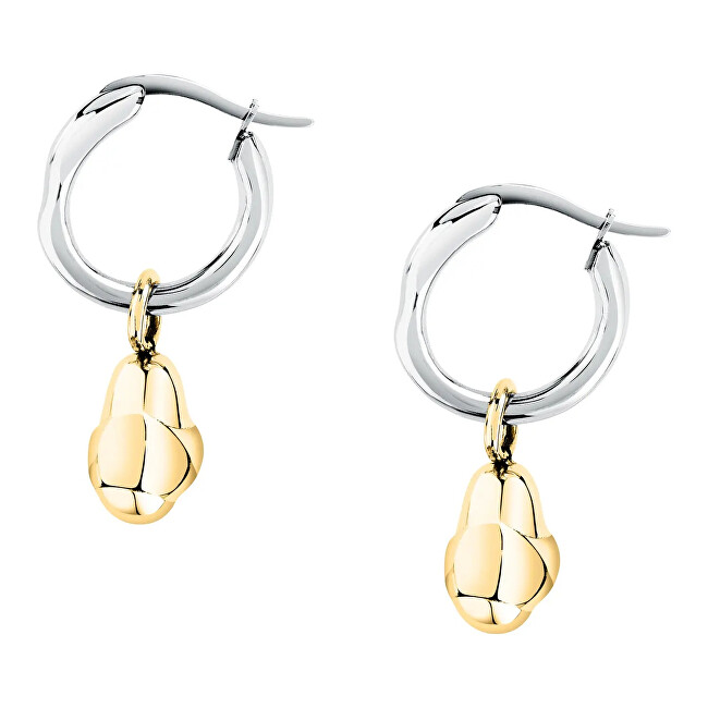 Trussardi Kruhové bicolor náušnice 2v1 z ocele T-Design TJAXA14 bicolor, strieborná , zlatá