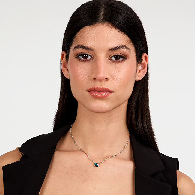 Trussardi Ocelový náhrdelník s modrým zirkonem T-Design TJAXA22