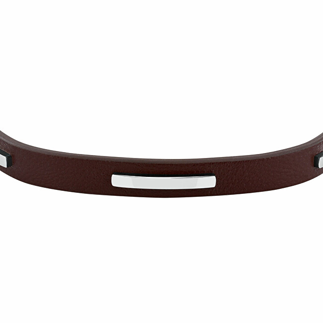 Trussardi Pánský náramek z hnědé kůže T-Leather TJAXZ11