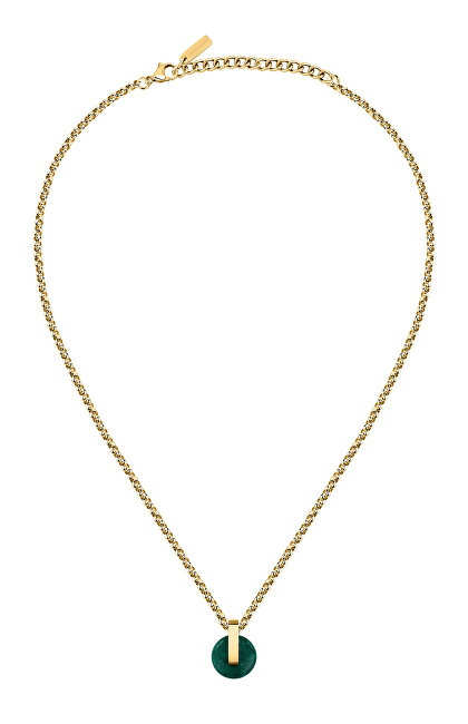 Trussardi Pozlacený dámský náhrdelník s achátem T-Round TJAYF03