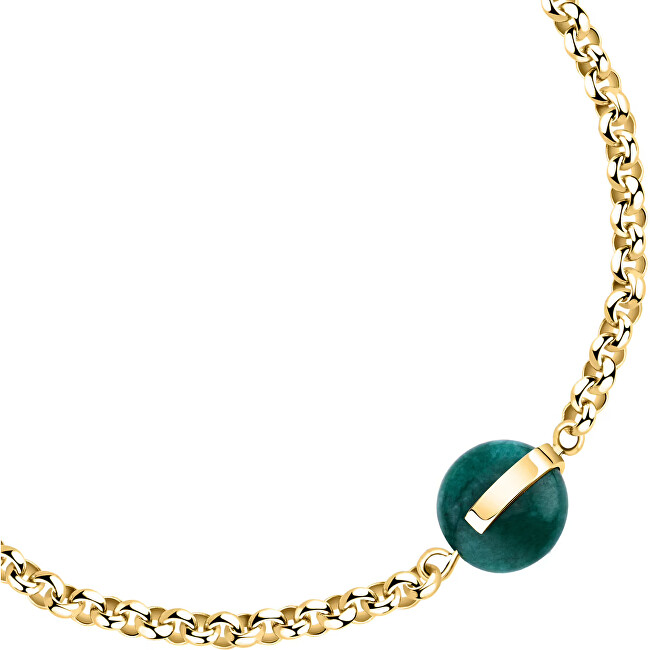 Trussardi Pozlacený dámský náramek s achátem T-Round TJAYF08
