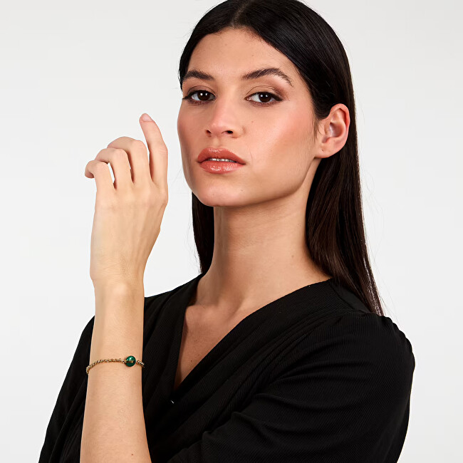 Trussardi Pozlacený dámský náramek s achátem T-Round TJAYF08