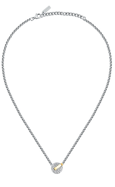 Trussardi Půvabný bicolor náhrdelník s krystaly T-Round TJAYF05