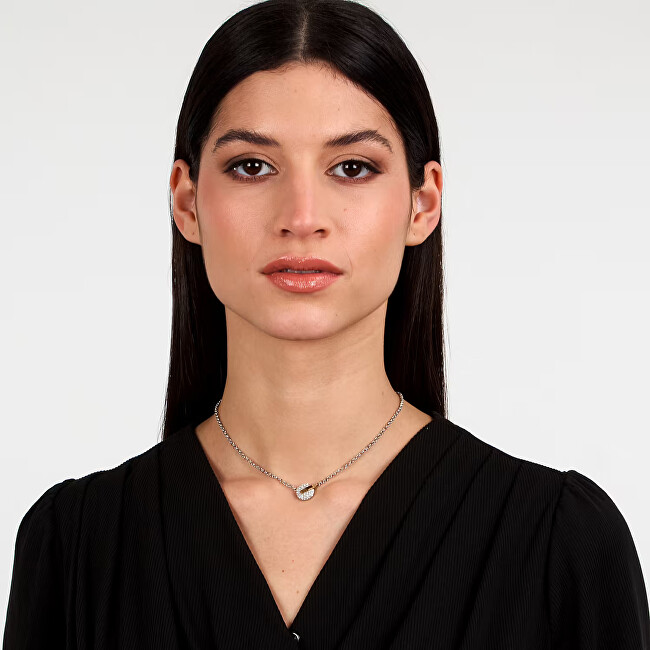 Trussardi Půvabný bicolor náhrdelník s krystaly T-Round TJAYF05