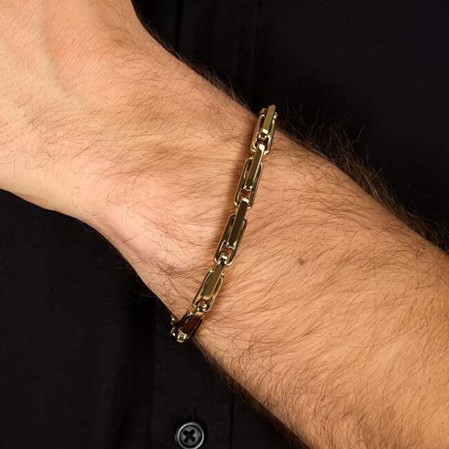Trussardi Stylový pozlacený náramek pro muže T-Steel TJAXV51