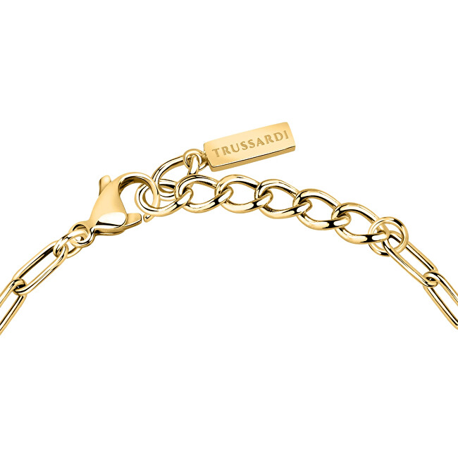 Trussardi Stylový pozlacený náramek s krystaly T-Logo TJAXC24