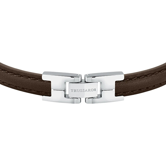 Trussardi Stylový tmavě hnědý kožený náramek T-Leather TJAXV21