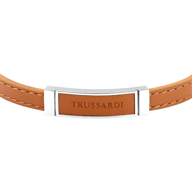 Trussardi Světle hnědý kožený náramek pro muže T-Leather TJAXZ04
