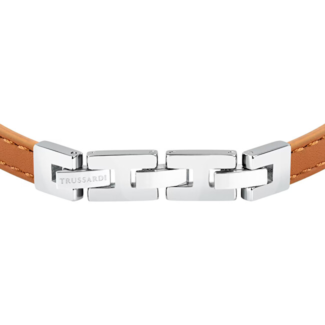 Trussardi Světle hnědý kožený náramek pro muže T-Leather TJAXZ04