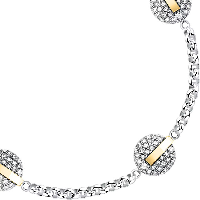 Trussardi Třpytivý bicolor náramek z oceli T-Round TJAYF10