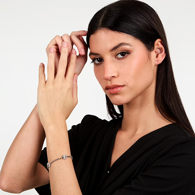 Trussardi Třpytivý bicolor náramek z oceli T-Round TJAYF10