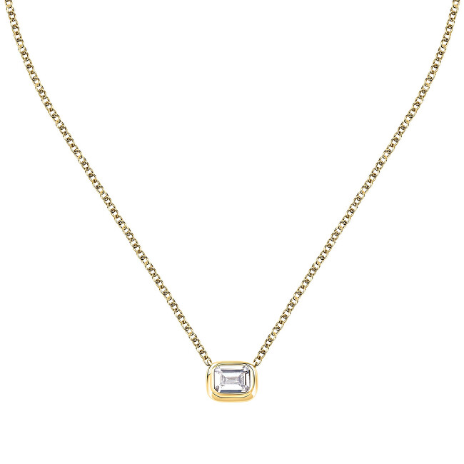 Trussardi Elegantní pozlacený náhrdelník se zirkonem T-Design TJAXA20