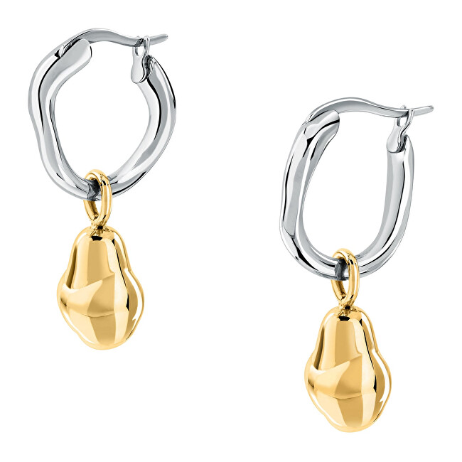 Trussardi Kruhové bicolor náušnice 2v1 z ocele T-Design TJAXA14 bicolor, strieborná , zlatá