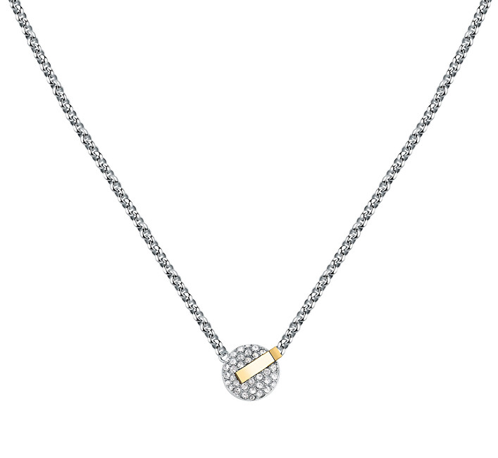Trussardi Půvabný bicolor náhrdelník s krystaly T-Round TJAYF05