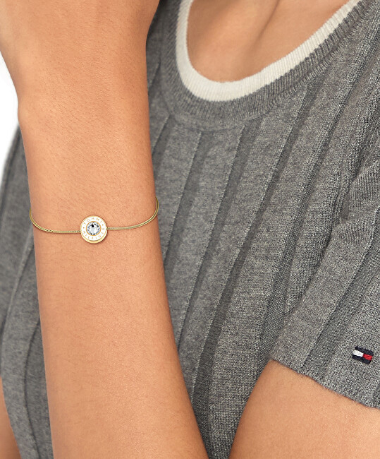 Tommy Hilfiger Elegantní pozlacený náramek s krystalem Layered 2780806