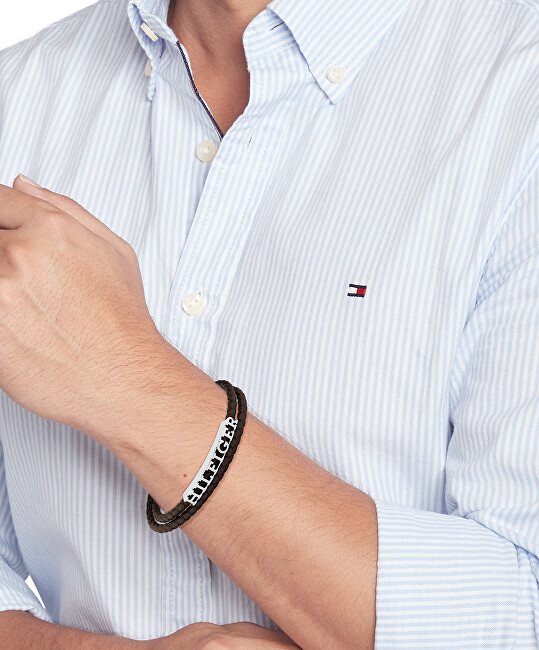Tommy Hilfiger Fashion dvojitý kožený náramek pro muže 2790589