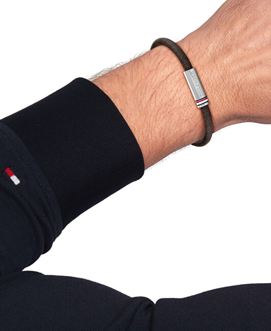 Tommy Hilfiger Hnědý pánský náramek z umělé kůže Printed Cord 2790703
