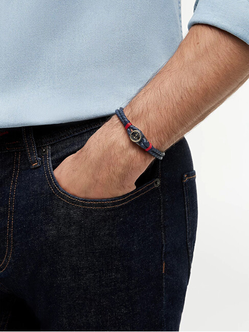Tommy Hilfiger Kožený náramek v modré barvě 2790691