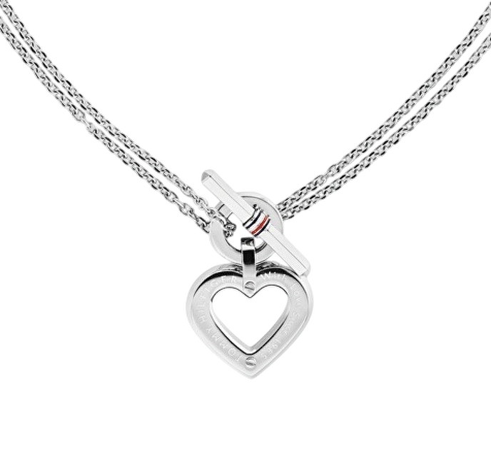 Tommy Hilfiger Luxusní dvojitý náhrdelník se srdcovým přívěskem Toggle Heart 2780967