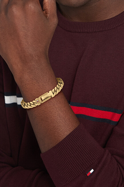 Tommy Hilfiger Luxusní pánský náramek z pozlacené oceli 2790434