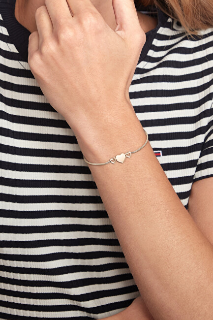 Tommy Hilfiger Moderní bronzový náramek se srdíčky Hanging Heart 2780714
