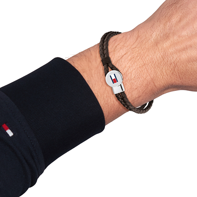Tommy Hilfiger Moderní kožený náramek v hnědé barvě 2790655