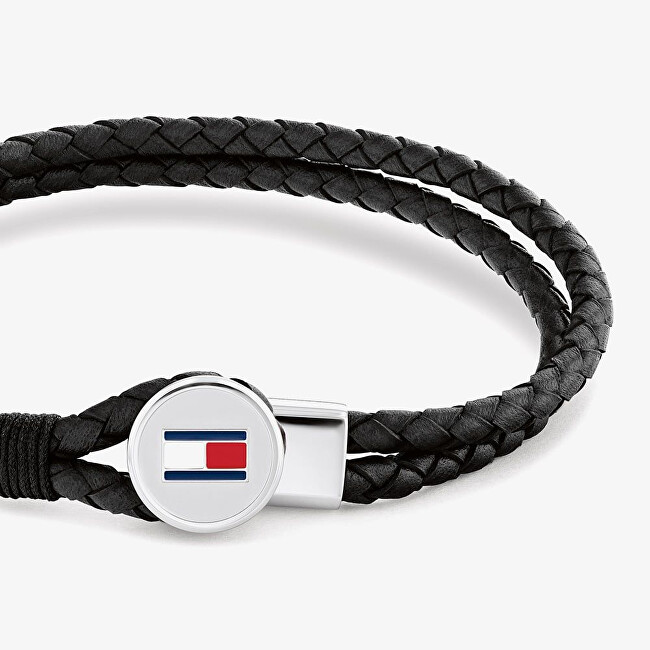 Tommy Hilfiger Moderní kožený náramek v černé barvě 2790654