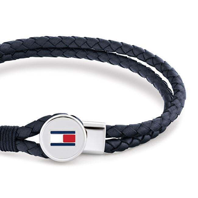 Tommy Hilfiger Moderní kožený náramek v modré barvě 2790656