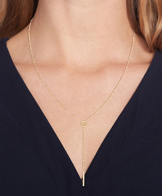 Tommy Hilfiger Moderní pozlacený náhrdelník Bar Chain 2780998