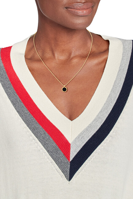 Tommy Hilfiger Moderní pozlacený náhrdelník s přívěskem Iconic Circle 2780656