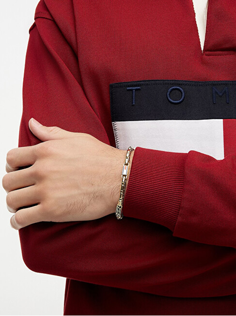 Tommy Hilfiger Moderní pozlacený náramek 3D Flag Metal 2790675