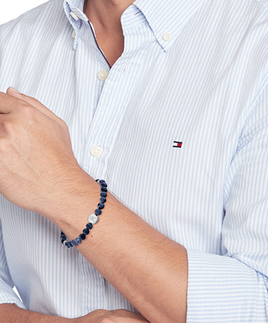 Tommy Hilfiger Modrý korálkový náramek ze sodalitu Beads 2790608