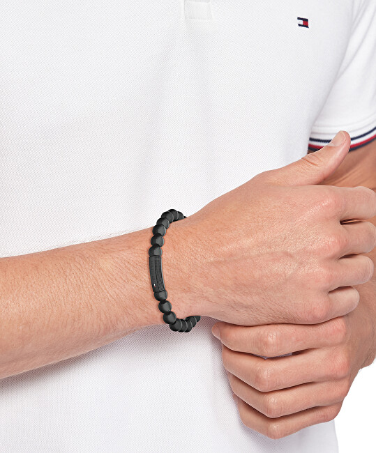 Tommy Hilfiger Nadčasový korálkový náramek s onyxy 2790581