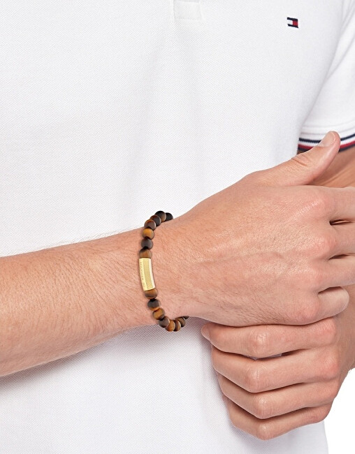 Tommy Hilfiger Nadčasový korálkový náramek s tygřím okem 2790582