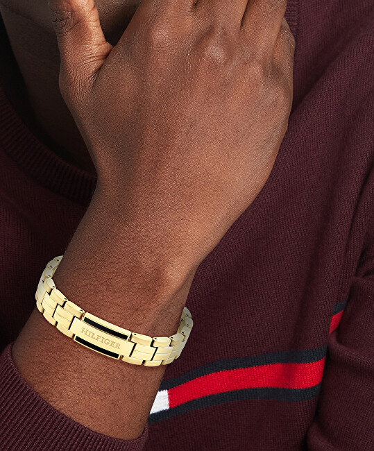 Tommy Hilfiger Nadčasový pánský náramek z pozlacené oceli Parker 2790601