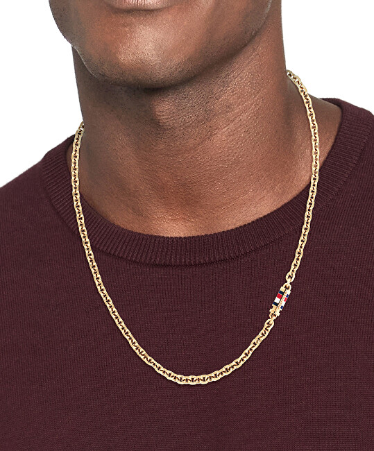 Tommy Hilfiger Neprehliadnuteľný pozlátený náhrdelník Bruce Chain 2790651 tricolor, zlatá
