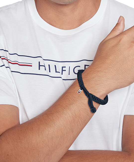 Tommy Hilfiger Modrý nylonový proplétaný náramek Axel 2790592
