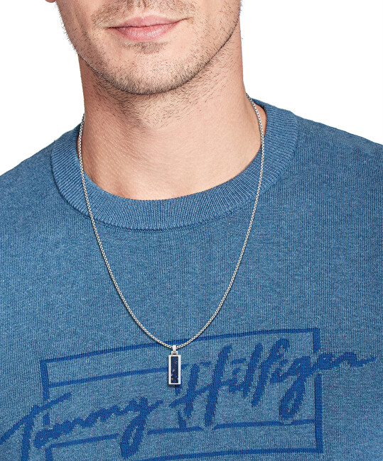 Tommy Hilfiger Originální ocelový náhrdelník se sodalitem 2790542