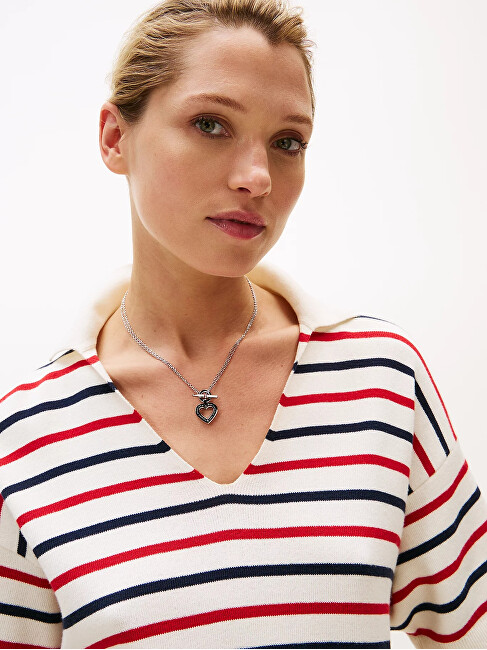 Tommy Hilfiger Půvabný dvojitý náhrdelník se srdcovým přívěskem Toggle Heart 2780968