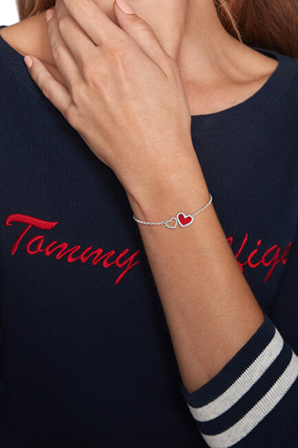 Tommy Hilfiger Půvabný ocelový náramek se srdíčky Enamel Hearts 2780745