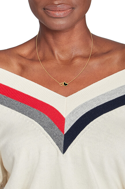 Tommy Hilfiger Půvabný pozlacený náhrdelník se srdíčky Enamel Hearts 2780742
