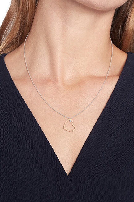 Tommy Hilfiger Slušivý bicolor náhrdelník se srdíčkem Minimal Hearts 2780759