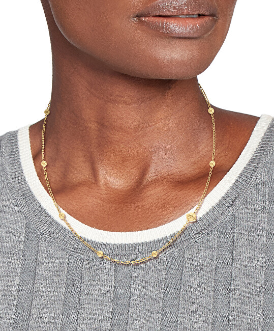 Tommy Hilfiger Slušivý pozlacený náhrdelník pro ženy Metallic Orb 2780817