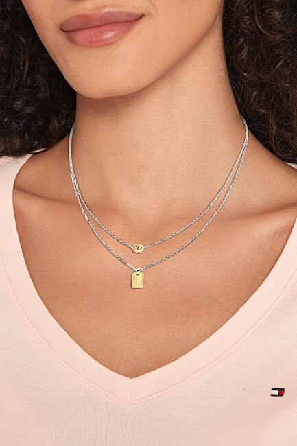 Tommy Hilfiger Štýlový dvojitý bicolor náhrdelník z ocele 2780691