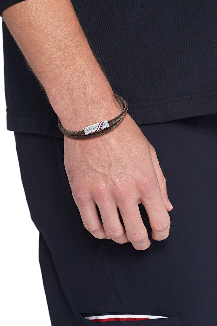 Tommy Hilfiger Dvojitý náramek z kůže a pozlacené oceli 2790563