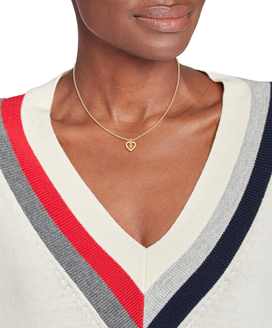 Tommy Hilfiger Stylový pozlacený náhrdelník Monogram Heart 2780918