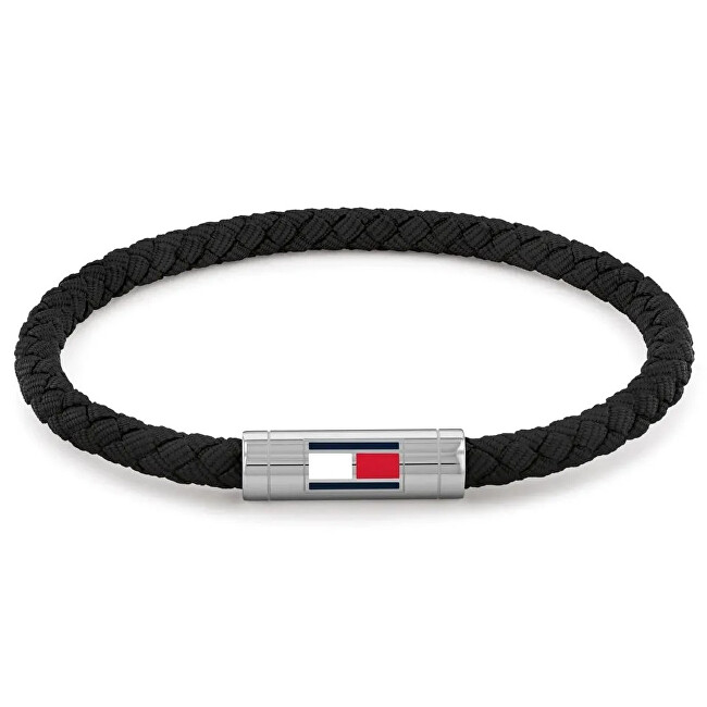 Tommy Hilfiger Čierny nylonový prepletaný náramok Adjustable Barrel 2790741