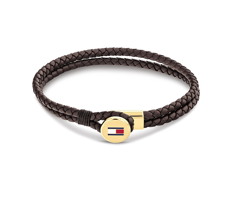 Tommy Hilfiger Dvojitý hnědý kožený náramek Bruce Leather 2790670